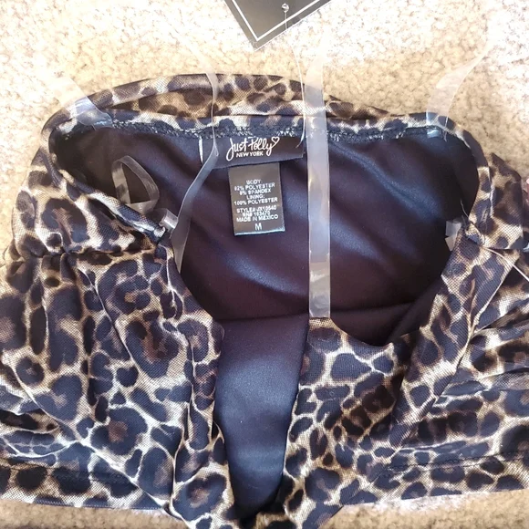 NWT Just Polly NY Leopard Print Skirt Set Sz Medium - Picture 5 of 7